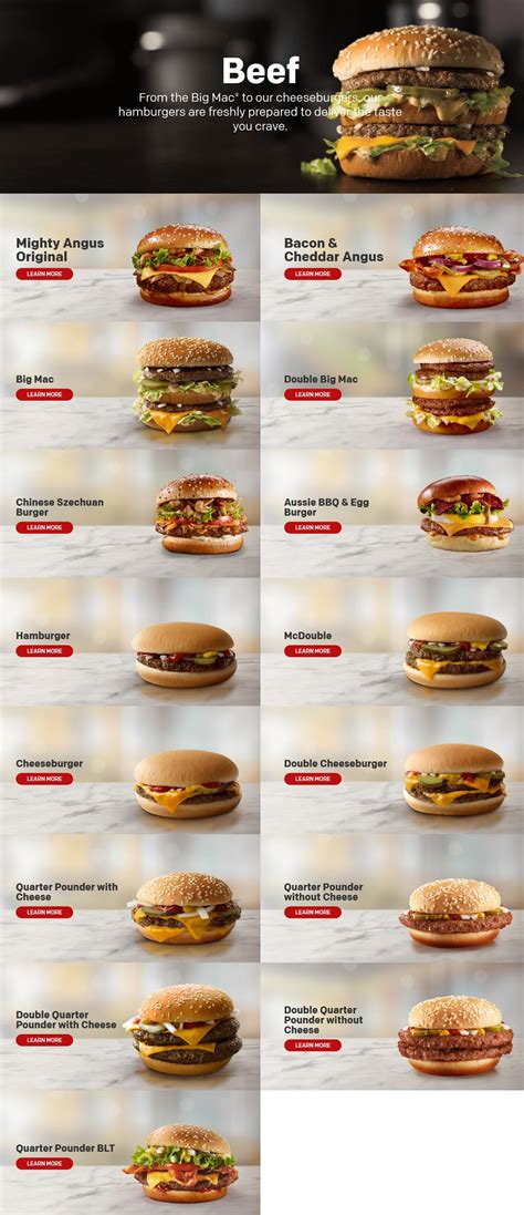 mcdonald's menu canada